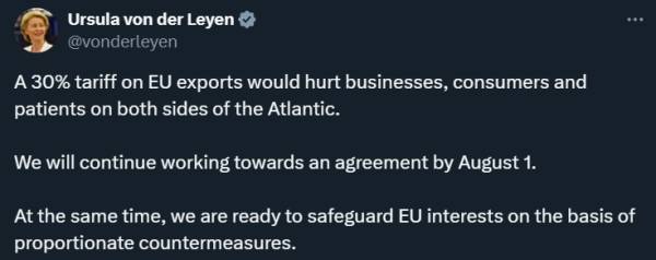 加拿大足球_冯德莱恩回应特朗普加征30%关税：必要时将对等反制