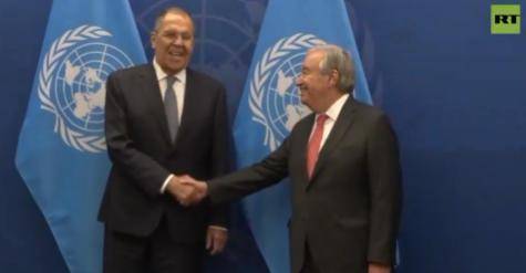 皇冠信用网结算日_拉夫罗夫：为什么没有俄国旗 古特雷斯：因为皇冠信用网结算日你不是俄总统